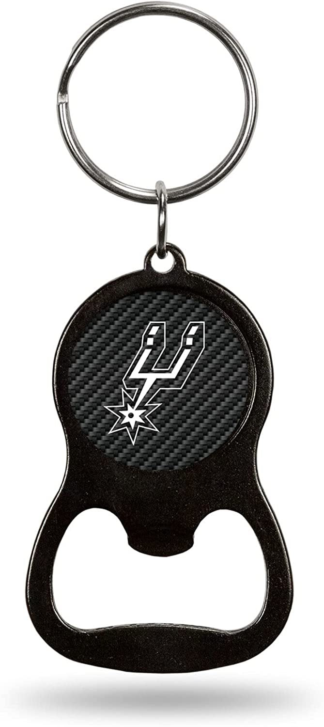 San Antonio Spurs Keychain Bottle Opener Carbon Fiber Design Metal Basketball
