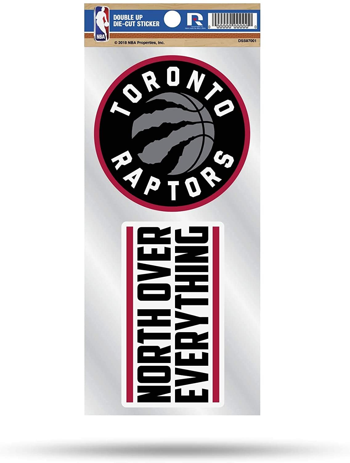 Toronto Raptors Double Up Die Cut 2-Piece Sticker Sheet