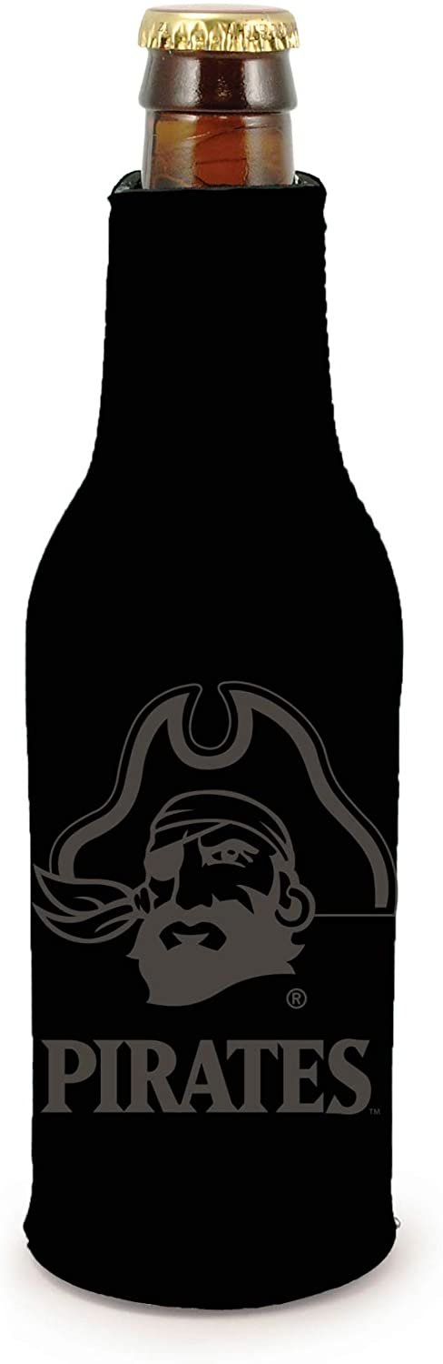 East Carolina Pirates ECU 2-Pack Tonal Black Design Zipper Bottle Neoprene Beverage Insulator Holder University of
