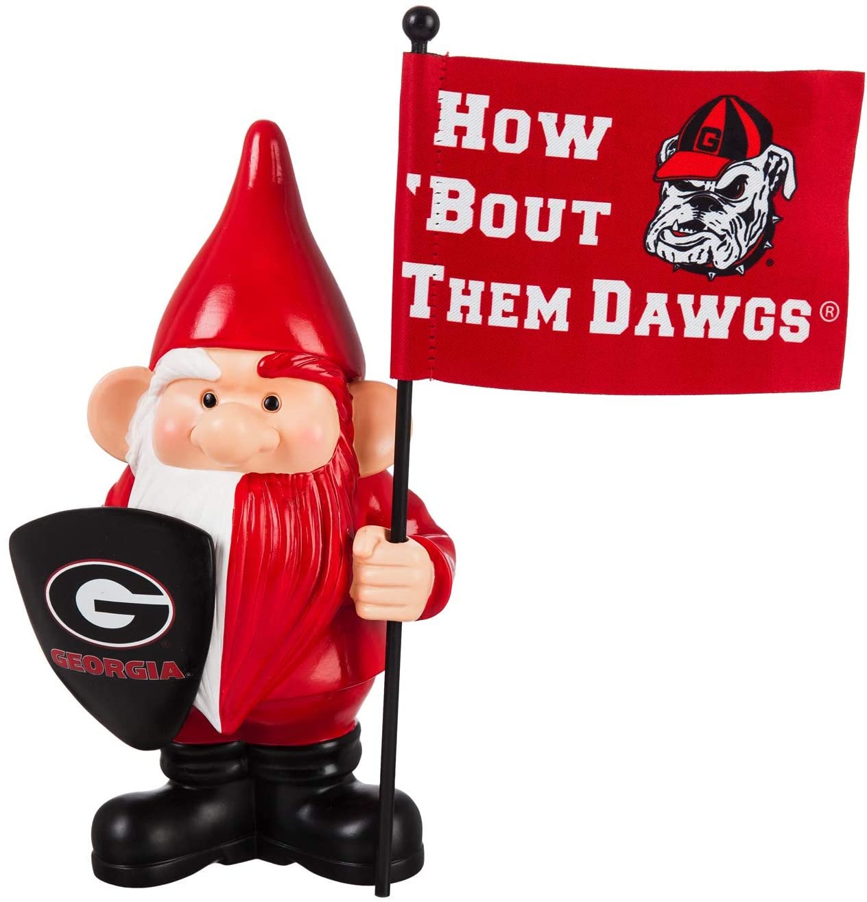 University of Georgia Bulldogs 10 Inch Outdoor Garden Gnome, Includes Team Flag