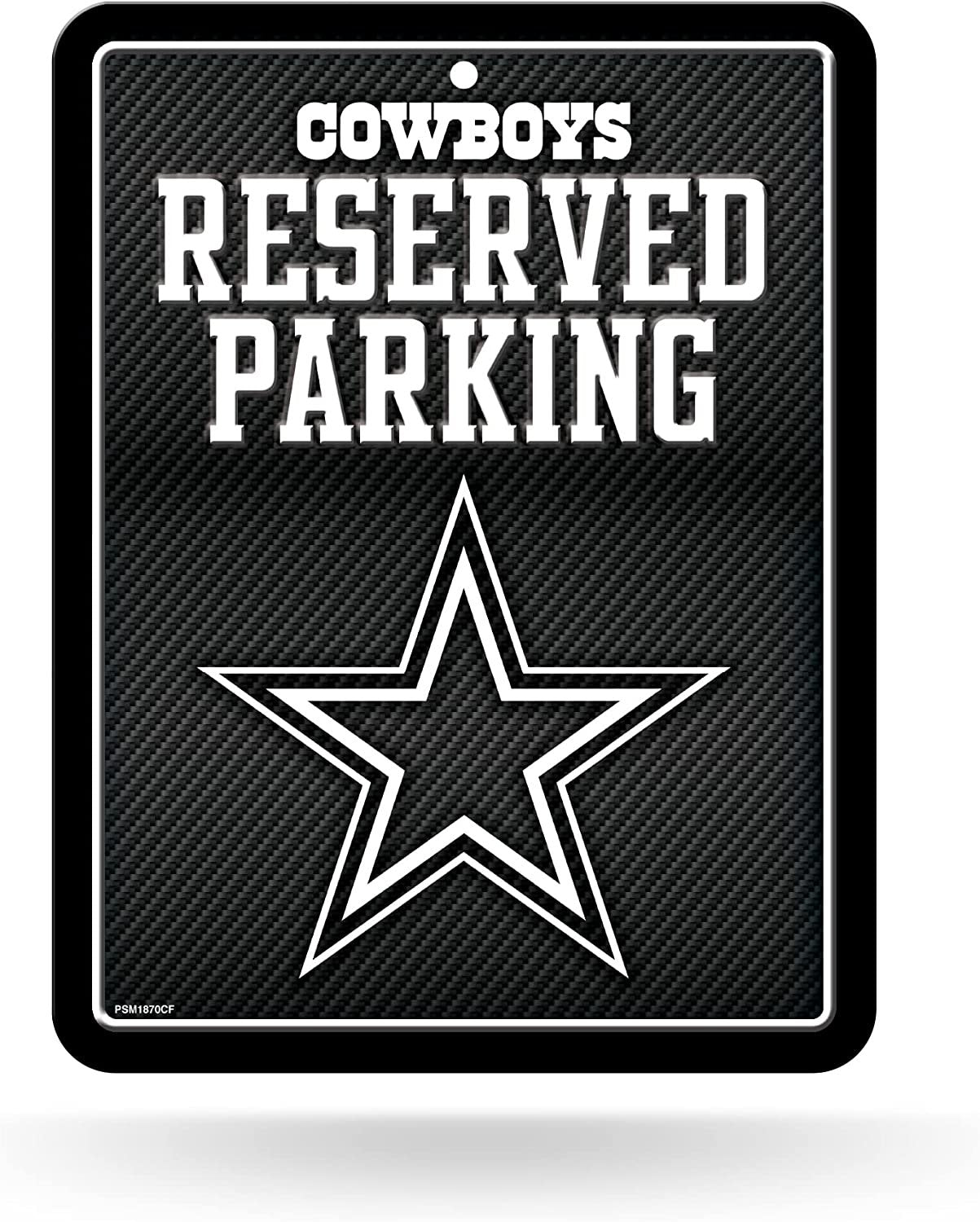 Dallas Cowboys Metal Parking Novelty Wall Sign 8.5 x 11 Inch Carbon Fiber Design