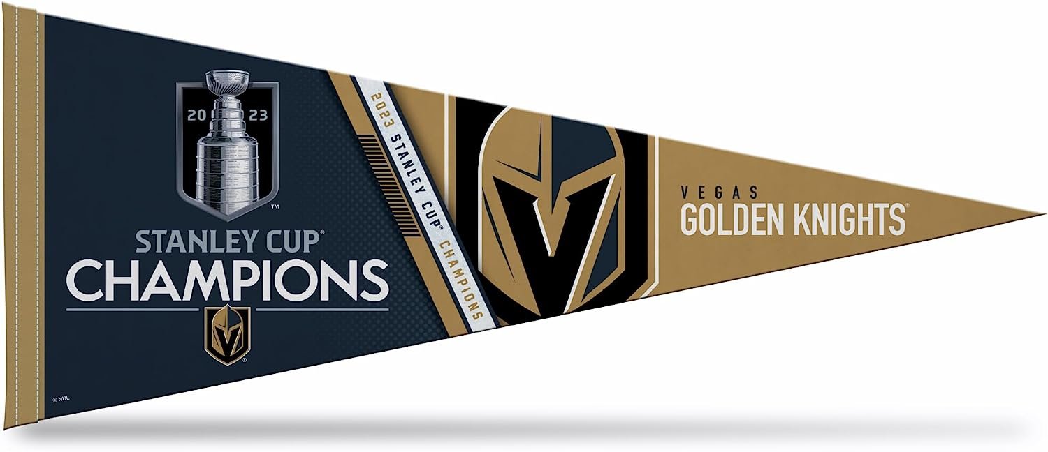 Vegas Golden Knights 2023 Stanley Cup Champions 12x30 Inch Soft Felt Pennant Wall Decor Man Cave