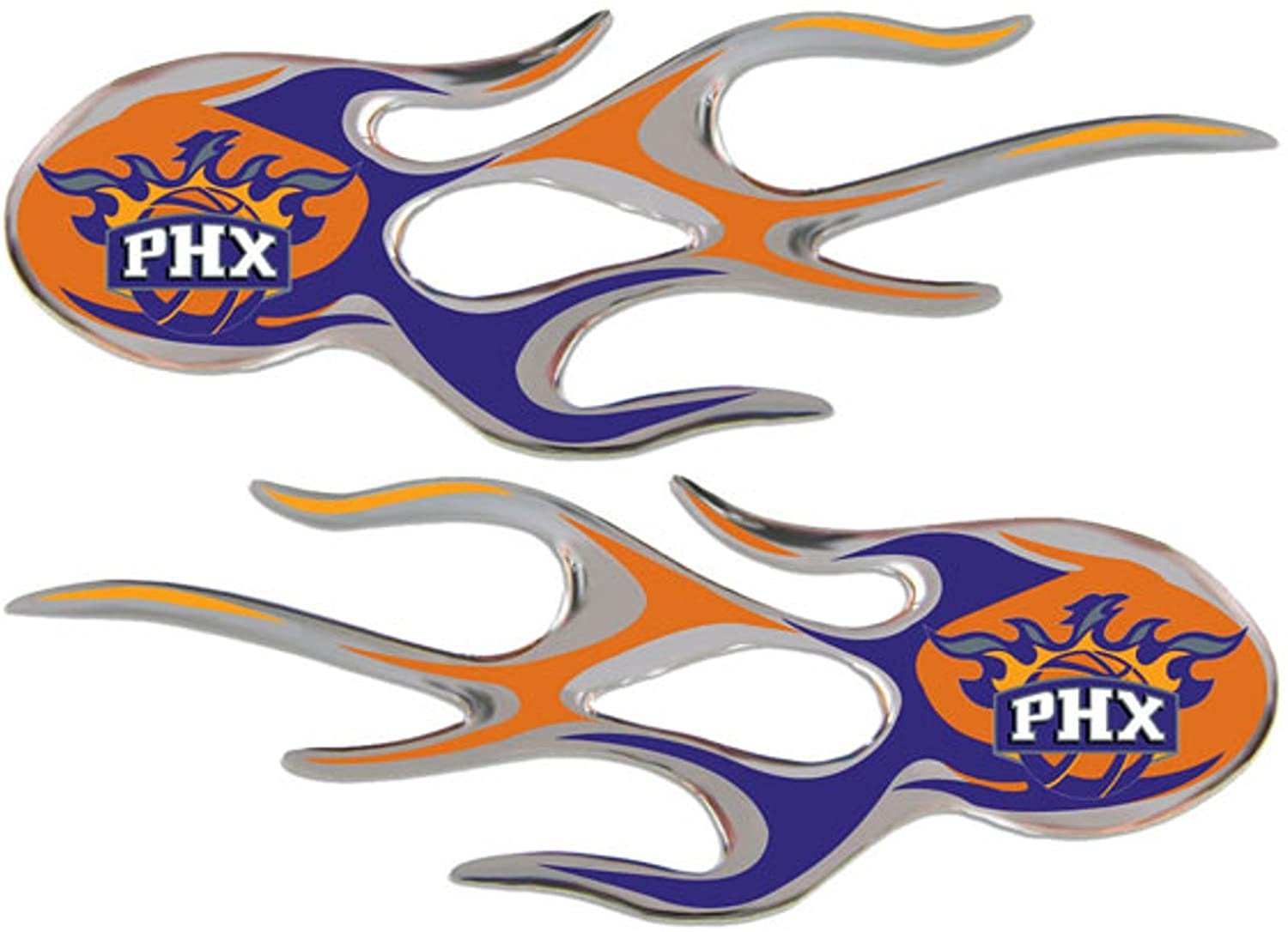 Phoenix Suns 2-Pack Drip Molded Plastic Raised Flame Flames Decal Emblem Sticker Basketball