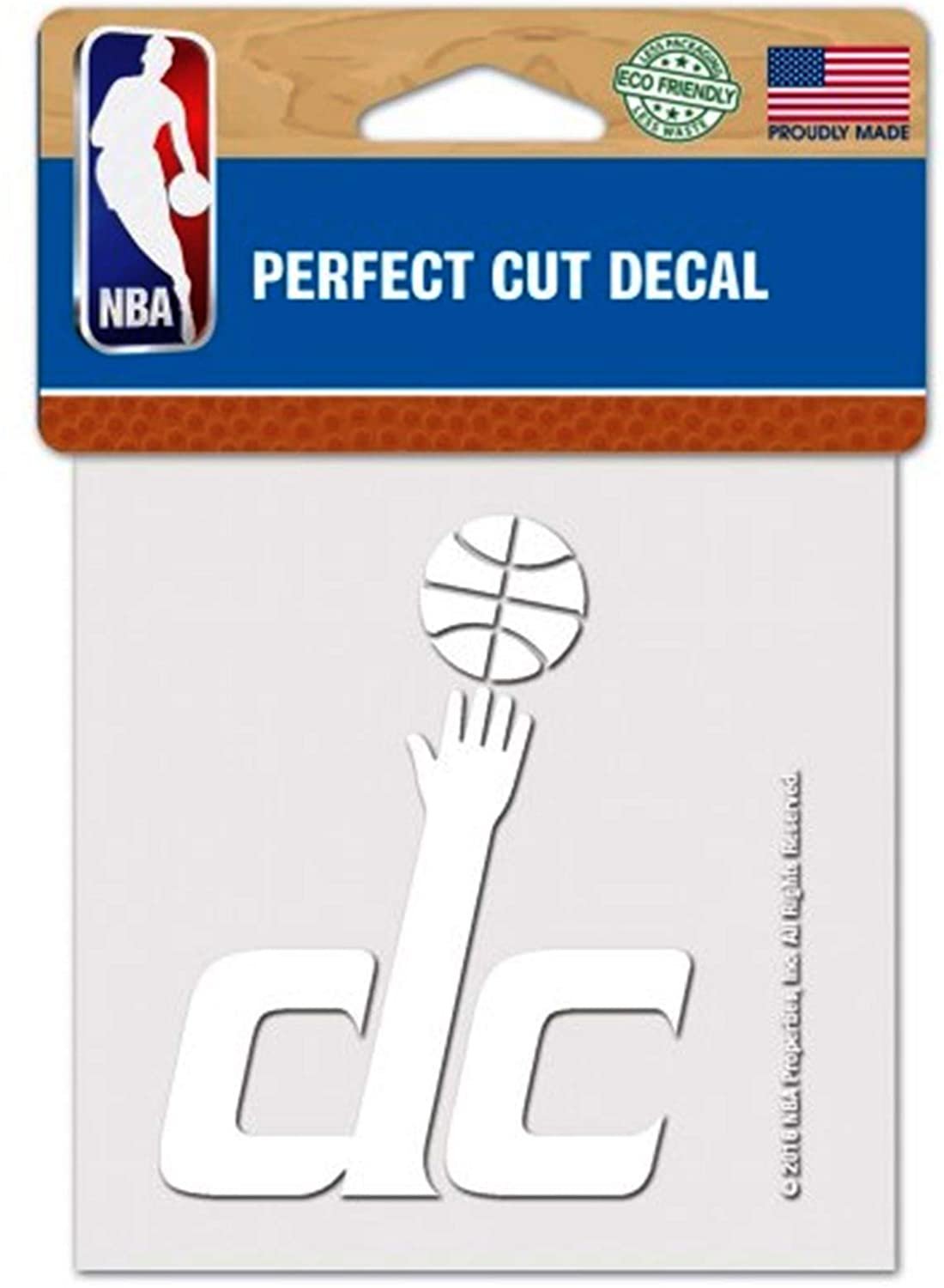 Washington Wizards 4x4 Inch Die Cut Decal Sticker, White Logo, Clear Backing