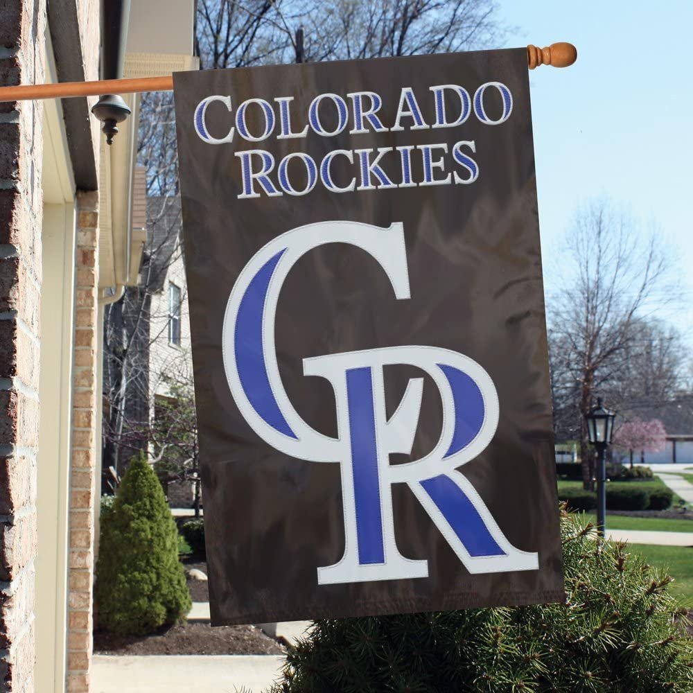 Colorado Rockies Premium Double Sided Banner Flag 28x44 Inch Applique Embroidered Outdoor Baseball