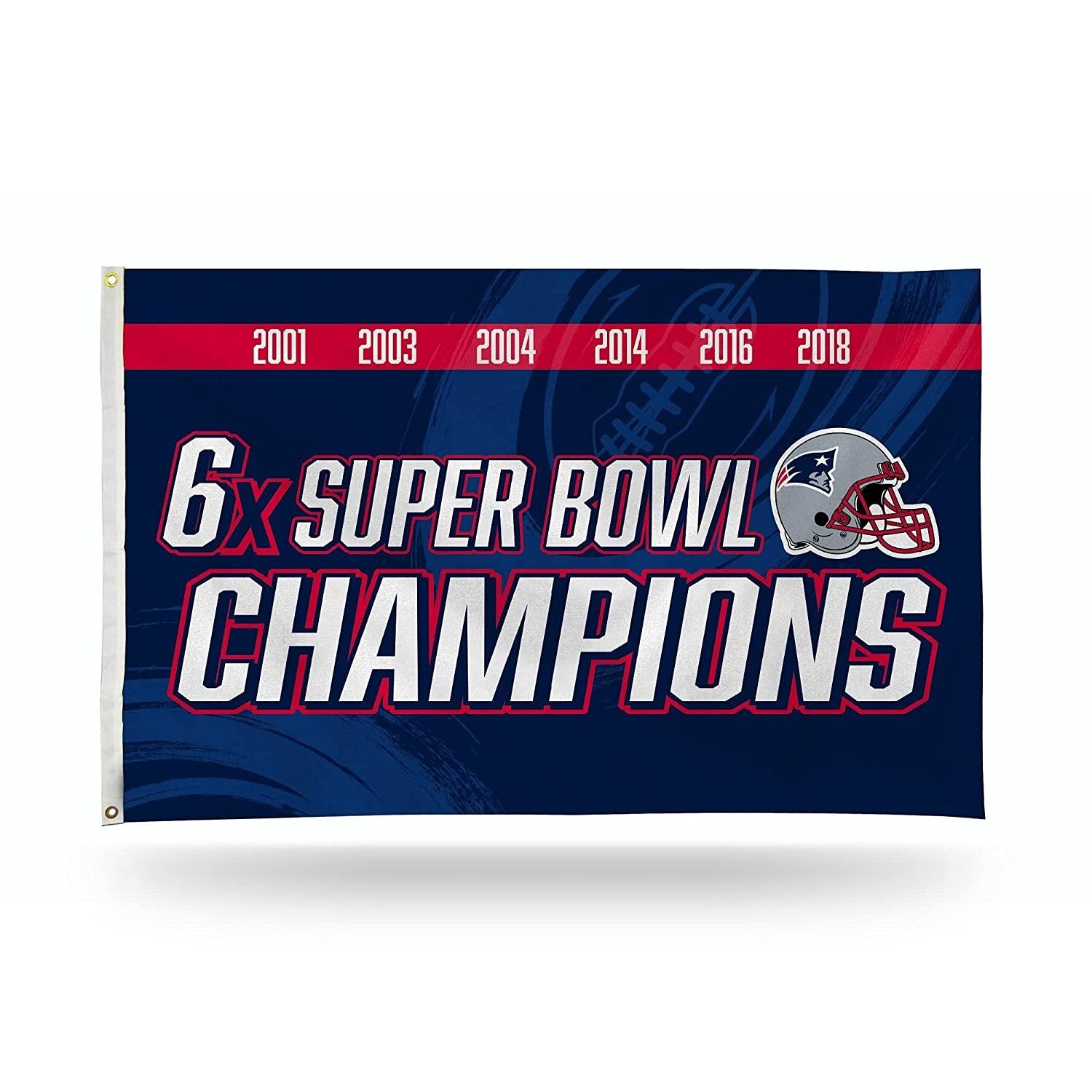 New England Patriots 3x5 Flag Banner 6X Time Champions with Metal Grommets Outdoor House Football