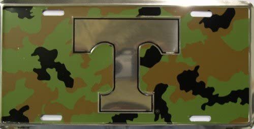 University of Tennessee Volunteers Metal Auto Tag License Plate, Camo Design, 6x12 Inch