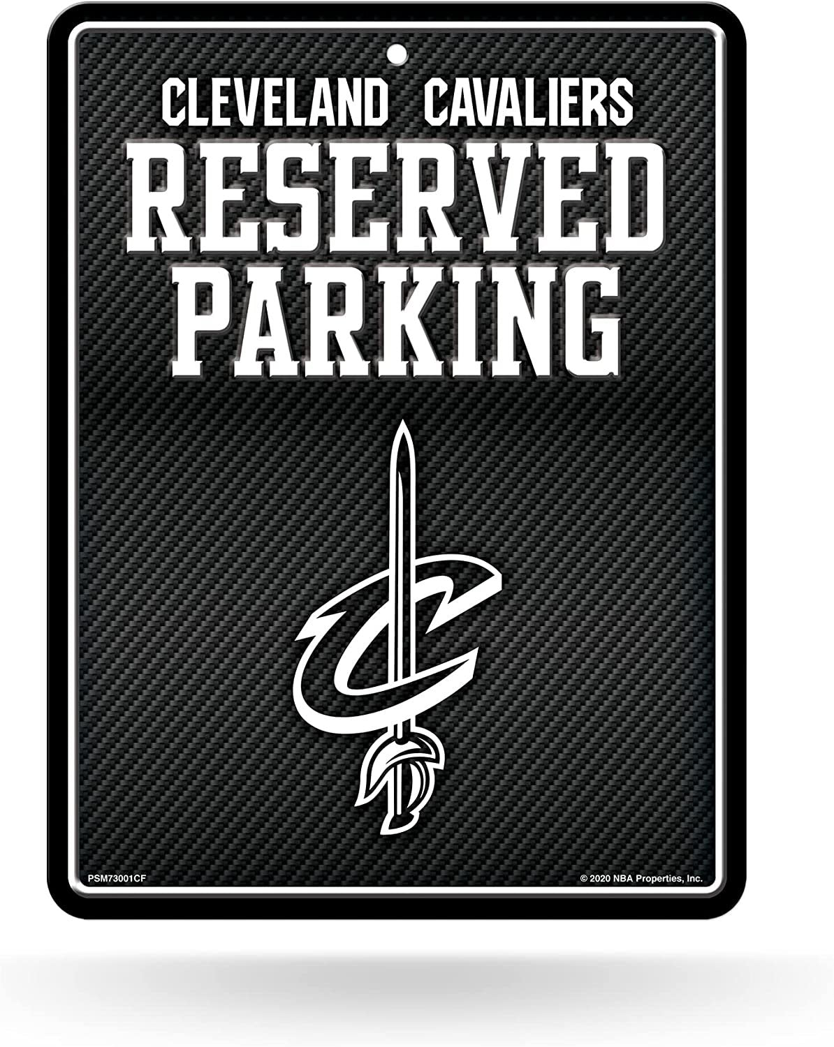 Cleveland Cavaliers Metal Parking Novelty Wall Sign 8.5 x 11 Inch Carbon Fiber Design