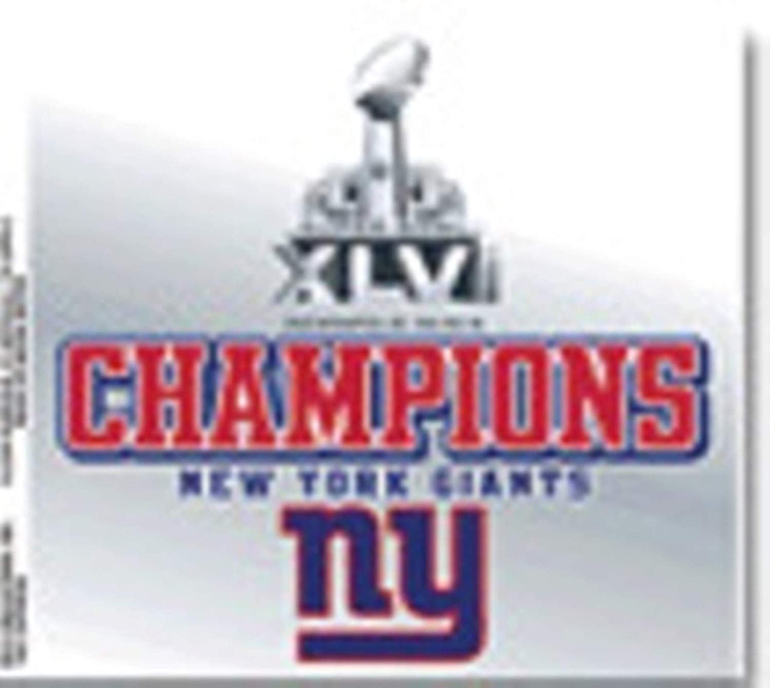 New York Giants 2011 XLV Super Bowl Champions 3.5" Window Static Cling Decal Sticker Football