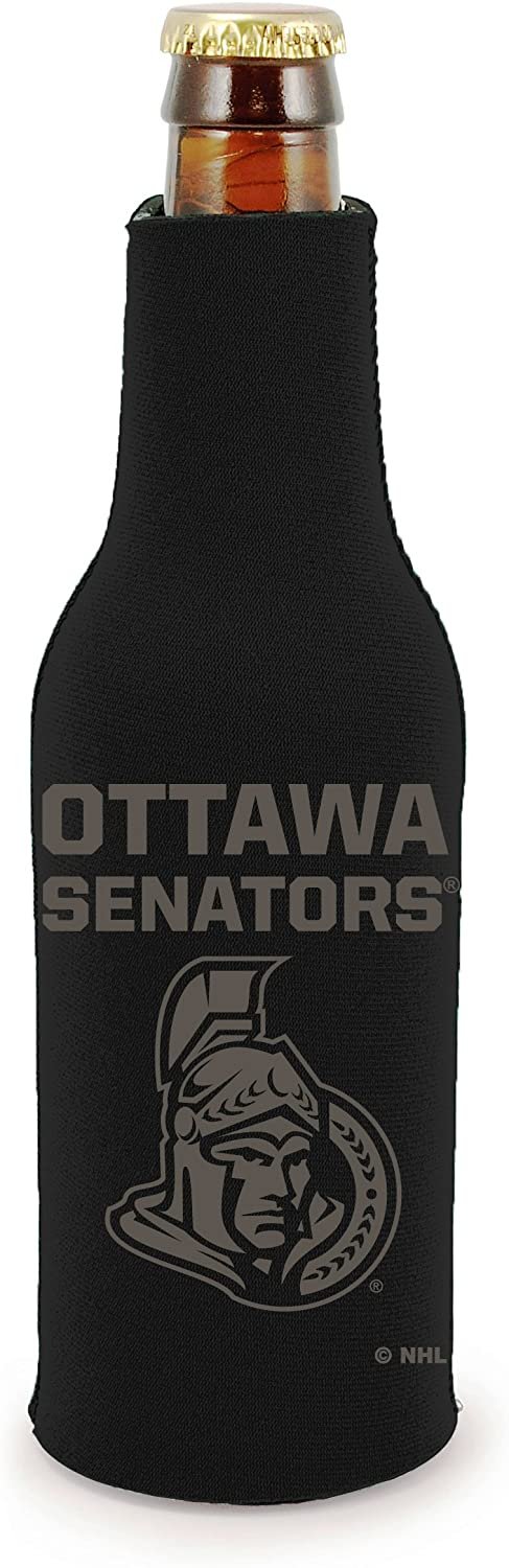 Ottawa Senators 2-Pack Zipper Bottle Tonal Black Beverage Insulator Neoprene Holder Cooler Hockey