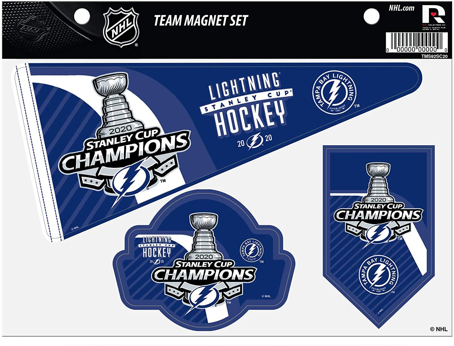 Tampa Bay Lightning 2020 Stanley Cup Champions Multi Magnet Sheet 8x11 Inch