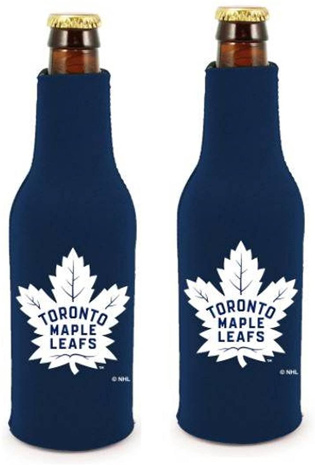 Toronto Maple Leafs New Logo 2-Pack 12oz Bottle Zipper Beverage Insulator Neoprene Holder Cooler Coolie Hockey