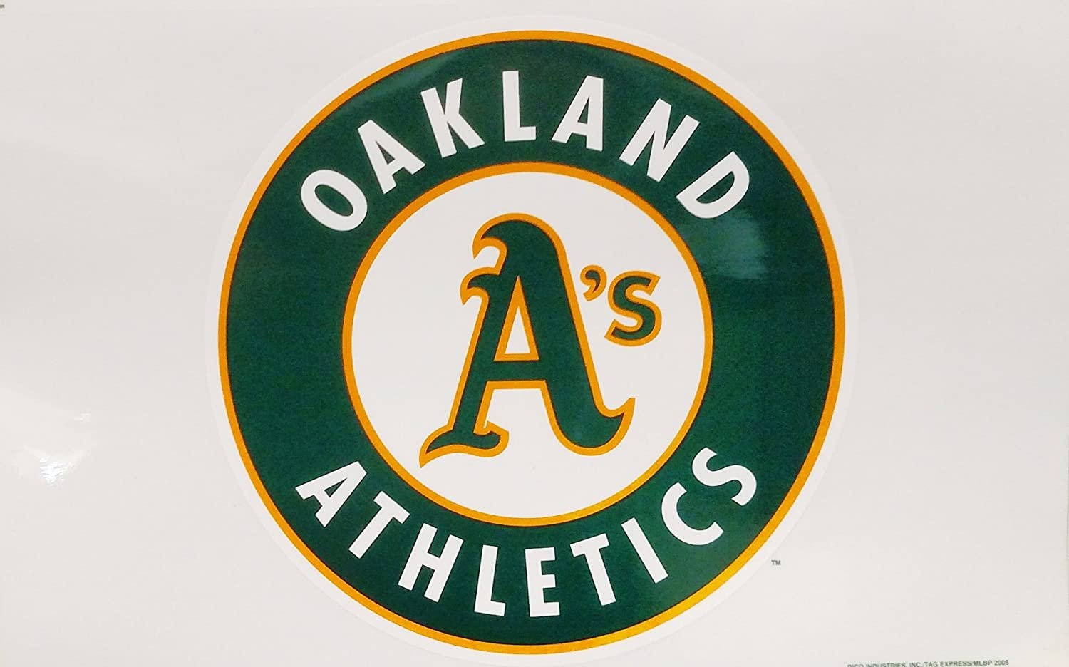 Oakland Athletics A's 18 Inch Reusable Jumbo Cling Auto Home Window Static Decal Baseball