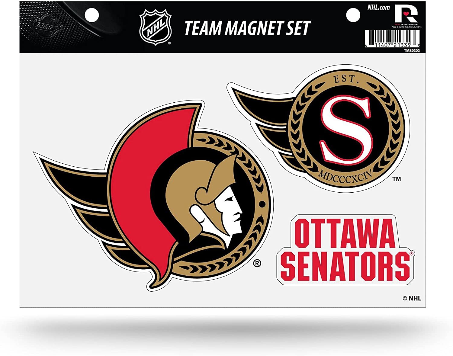 Ottawa Senators Team Multi Magnet Set, 8.5x11 Inch Sheet, Die Cut, Auto Home