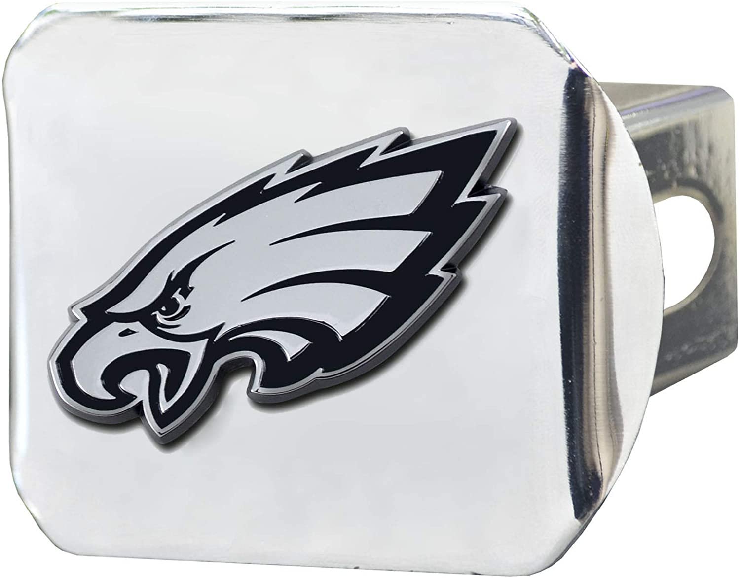 Philadelphia Eagles Hitch Cover Solid Metal with Raised Chrome Metal Emblem 2" Square Type III