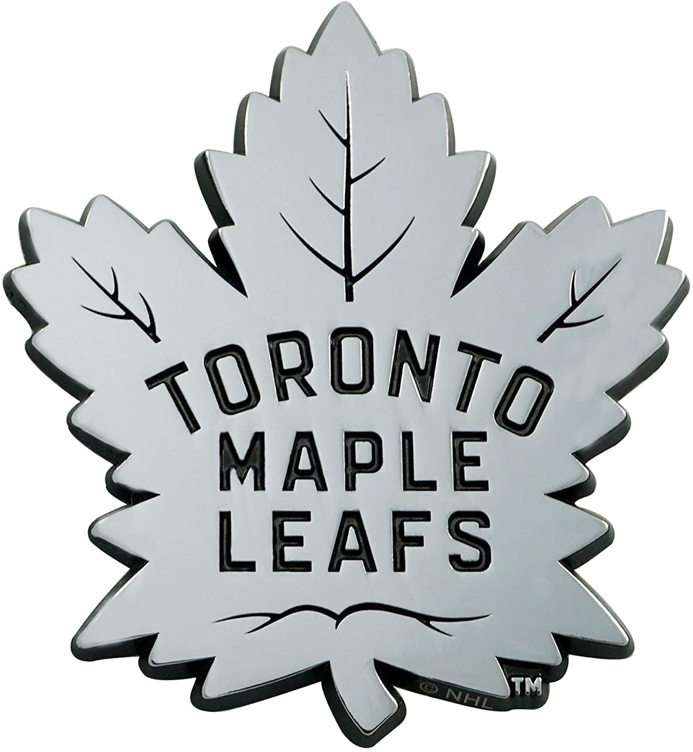 Toronto Maple Leafs Solid Metal Chrome Raised Auto Emblem