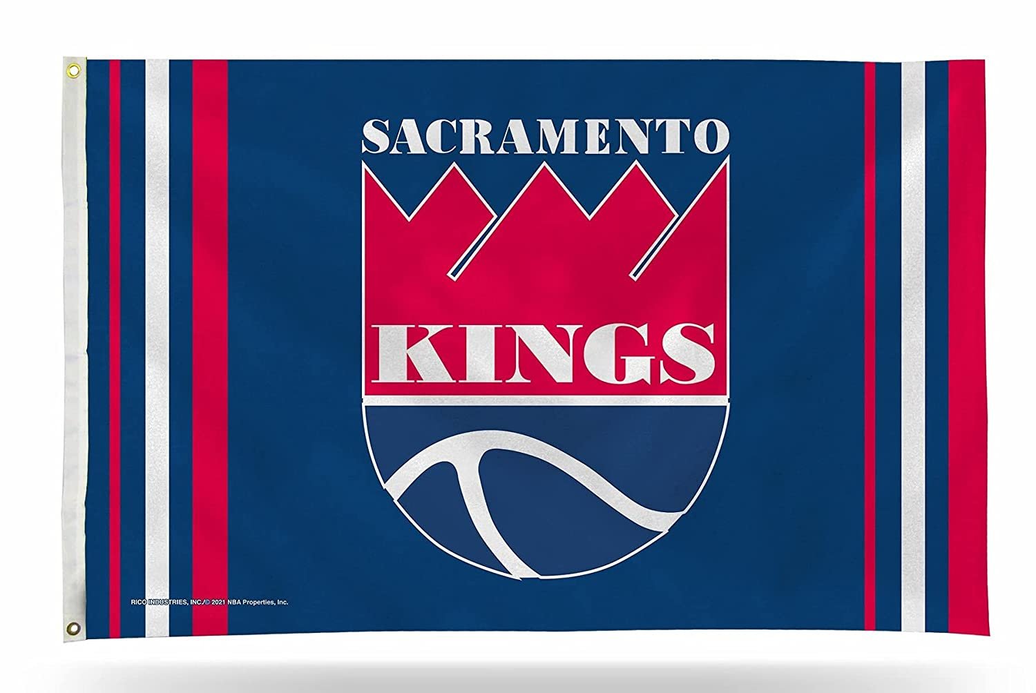 Sacramento Kings Premium 3x5 Feet Flag Banner, Retro Logo, Metal Grommets, Outdoor Indoor, Single Sided
