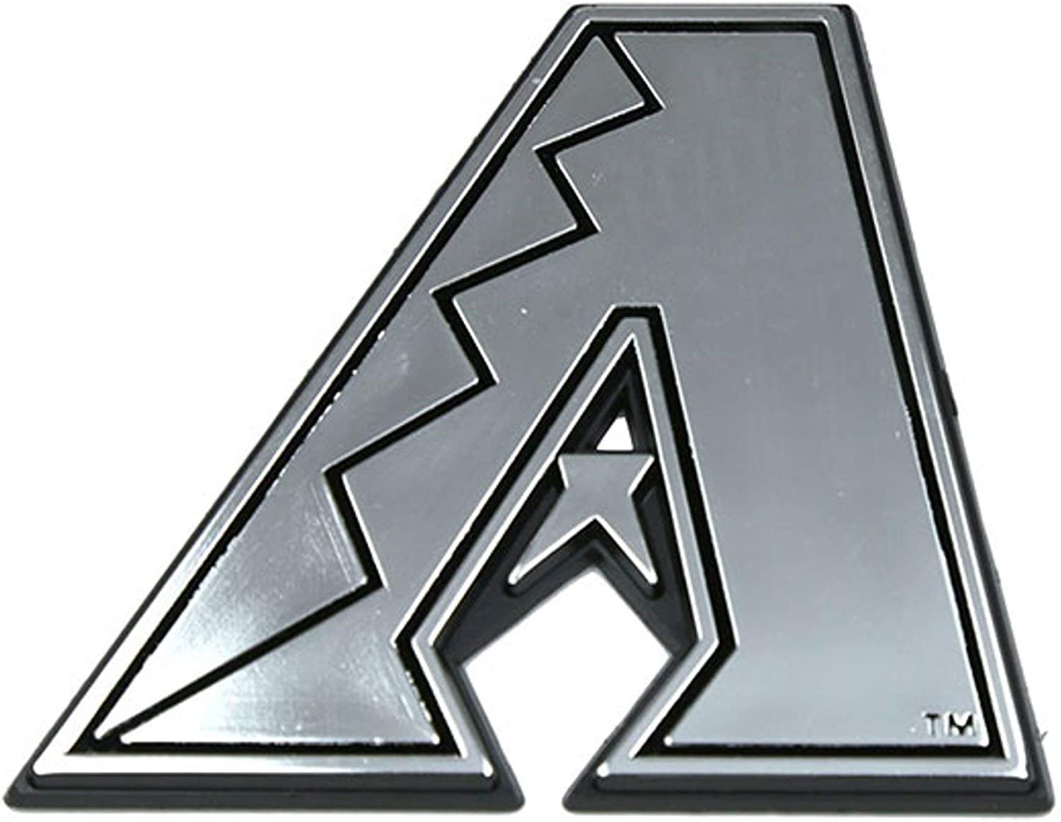 Arizona Diamondbacks Auto Emblem, Plastic Molded, Silver Chrome Color, Raised 3D Effect, Adhesive Backing
