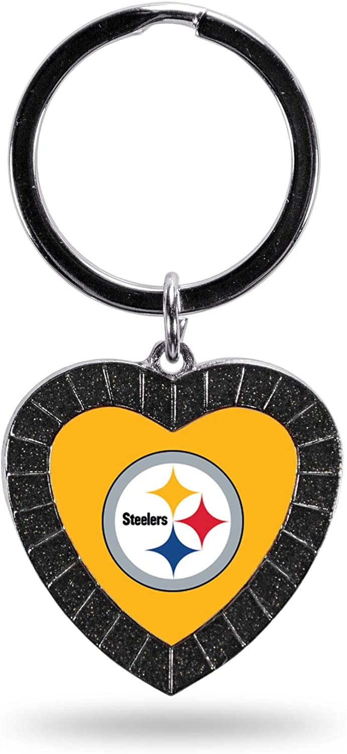 Pittsburgh Steelers Keychain Color Rhinestone Heart