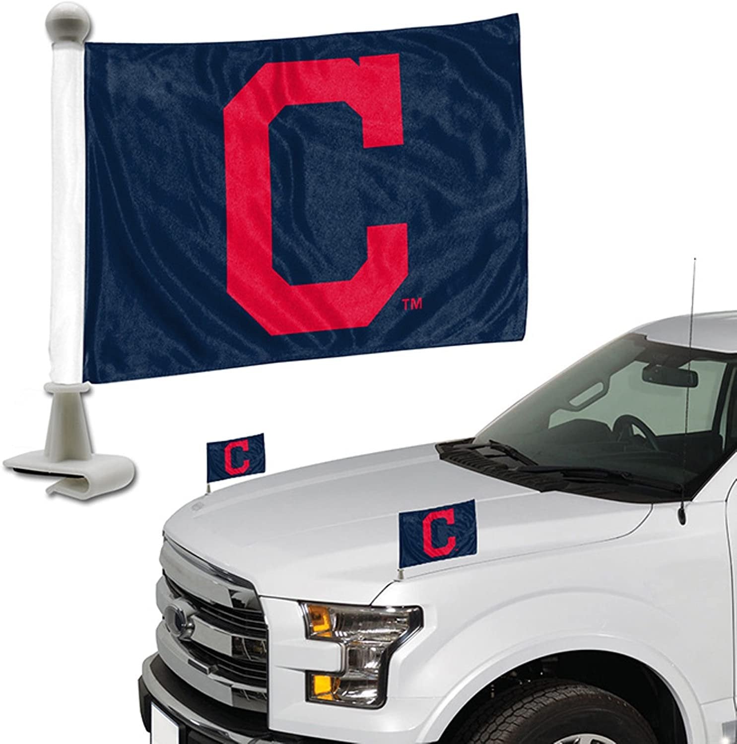 ProMark Cleveland Indians 2-Pack Ambassador Style Auto Flag Car Banner Set Baseball