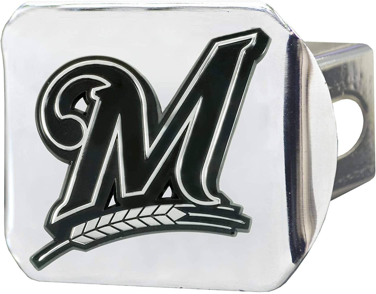 Milwaukee Brewers Hitch Cover Solid Metal with Raised Chrome Metal Emblem 2" Square Type III