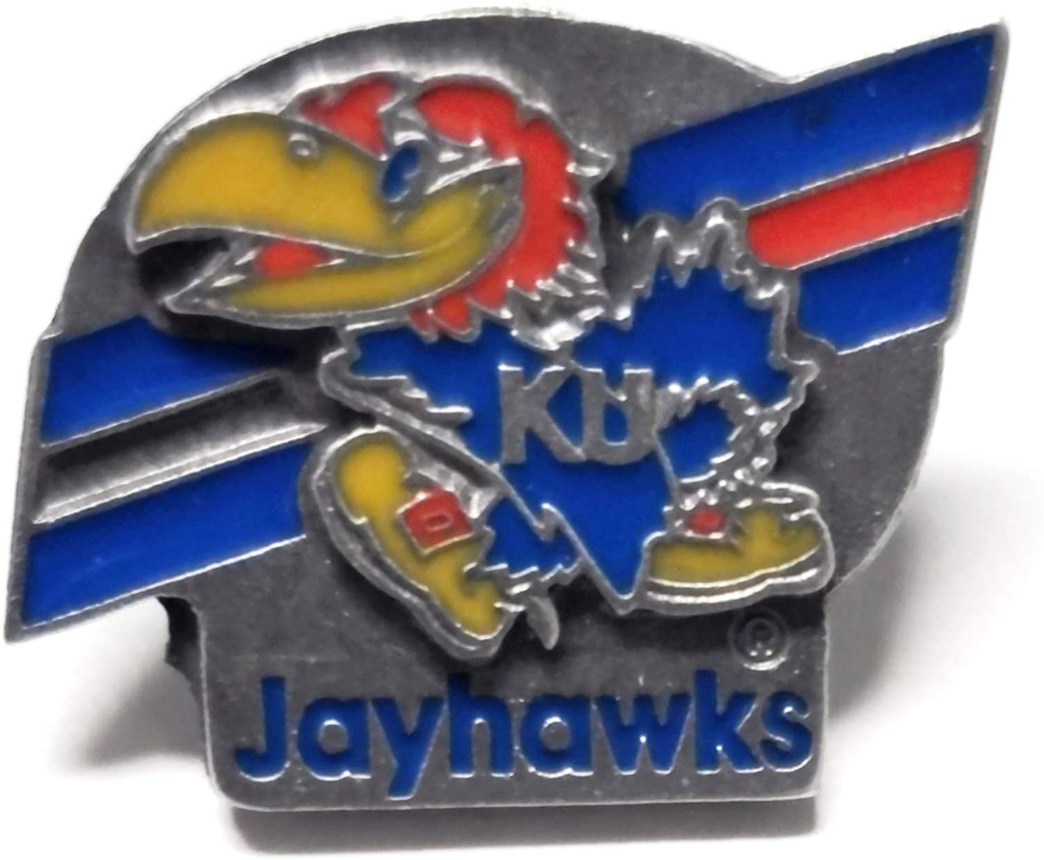 University of Kansas Jayhawks Premium Metal Pin, Lapel Hat Tie, Push Pin Backing