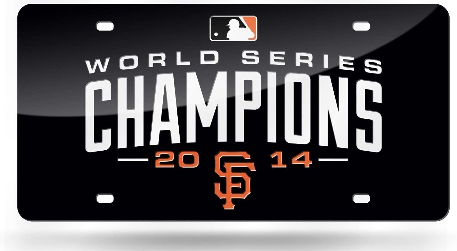 San Francisco Giants 2014 Wolrd Series Champions Laser Cut Tag License Plate, Mirrored Acrylic Inlaid, 12x6 Inch