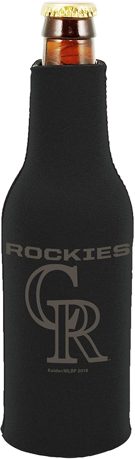 Colorado Rockies 2-Pack Zipper Bottle Tonal Black Beverage Insulator Neoprene Holder Cooler Coolie Baseball