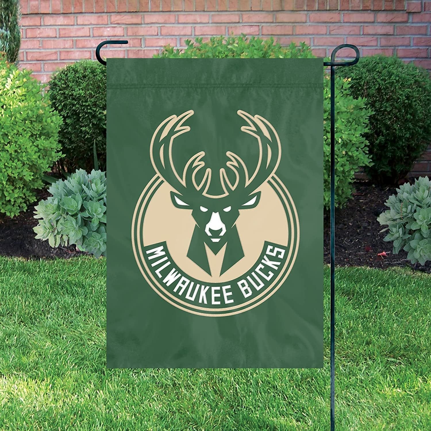 Milwaukee Bucks Premium Garden Flag Banner Applique Embroidered 12.5x18 Inch