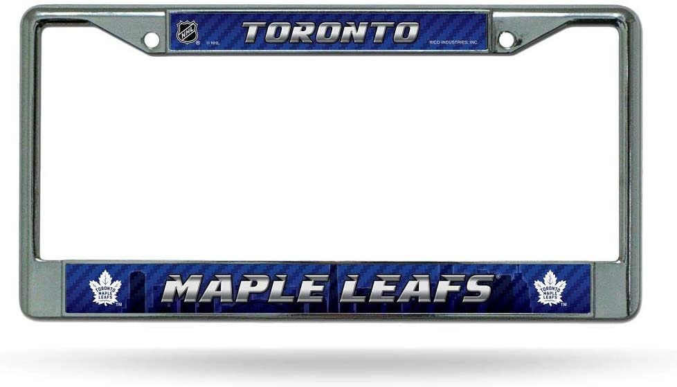 Toronto Maple Leafs Premium Metal License Plate Frame Chrome Tag Cover, 12x6 Inch