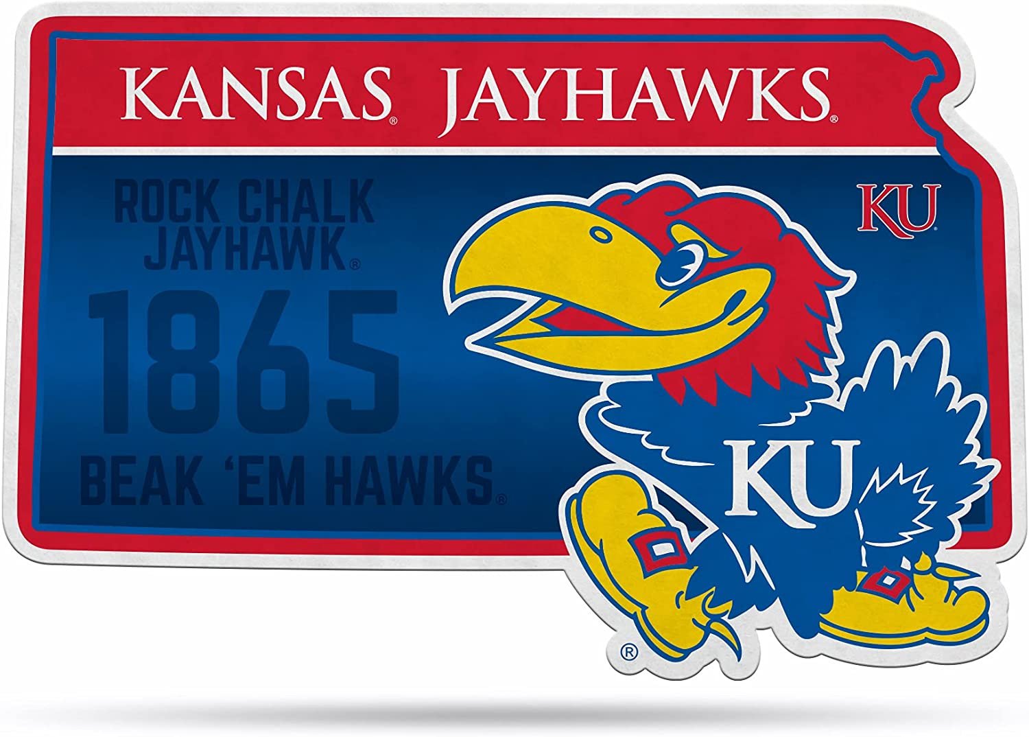 Kansas Jayhawks Pennant State Shape 18 Inch Soft Felt University of