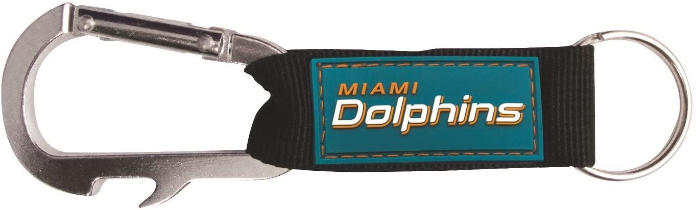 Miami Dolphins Premium Carabiner Clip Keychain Bottle Opener Combo