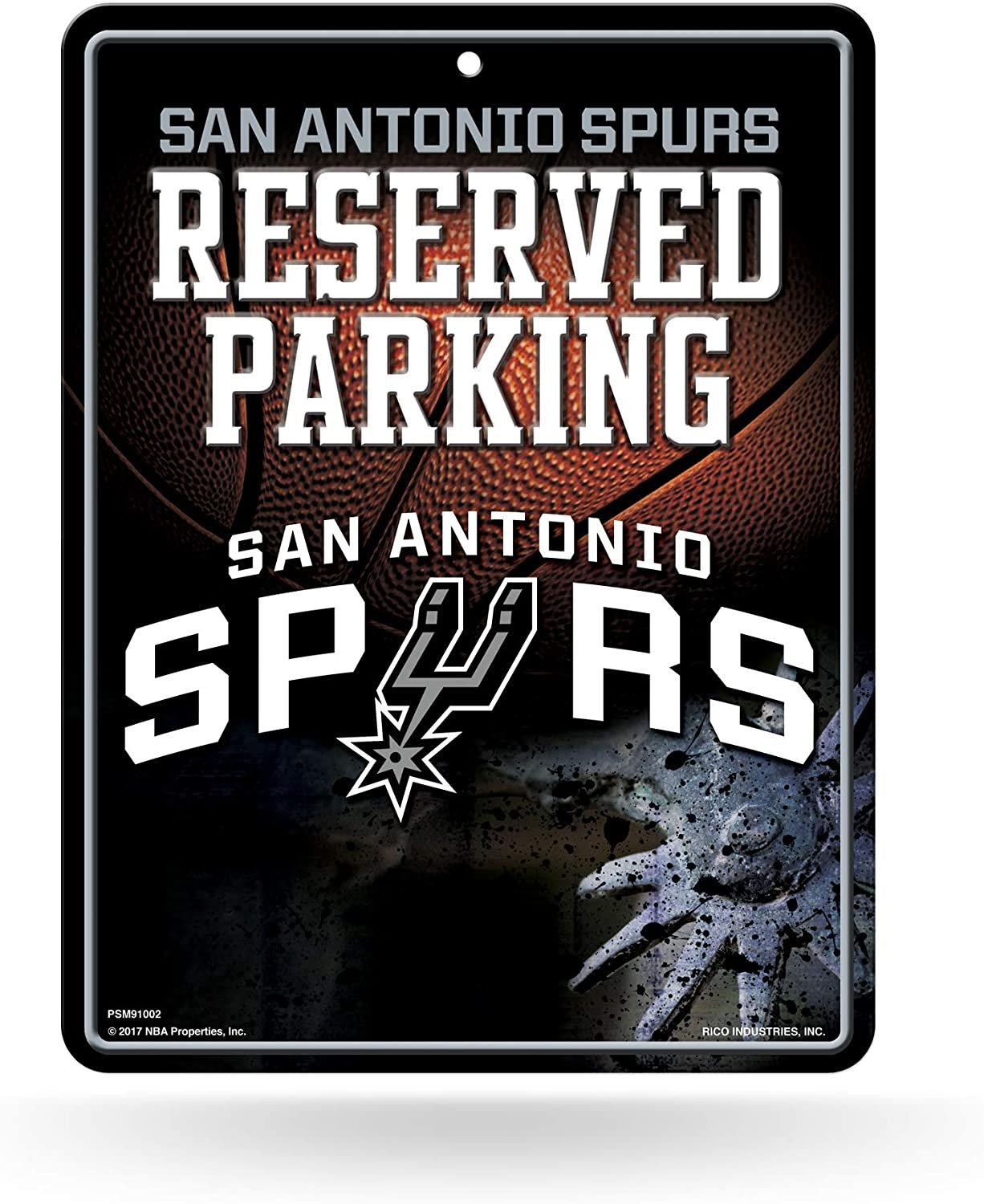 San Antonio Spurs 8.5-Inch by 11-Inch Metal Parking Sign Décor