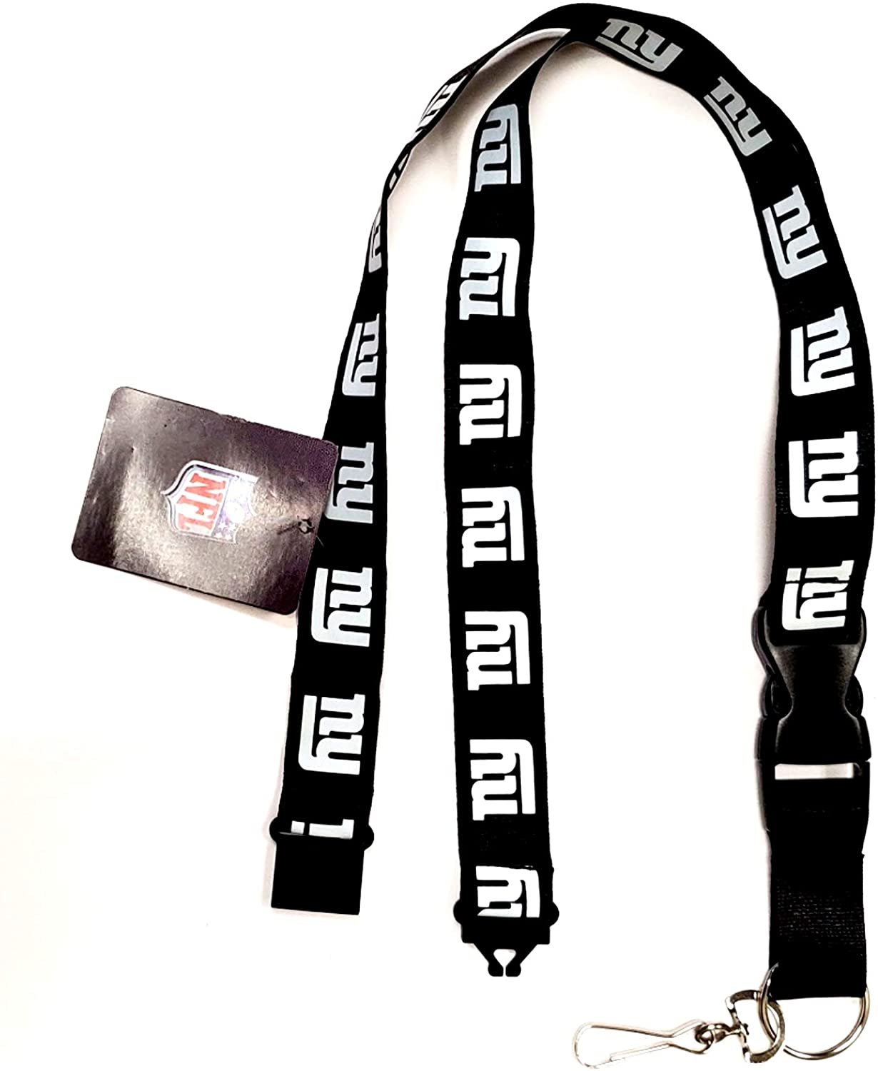 New York Giants Blackout Design Lanyard Keychain Double Sided Breakaway Safety Design Adult 18 Inch