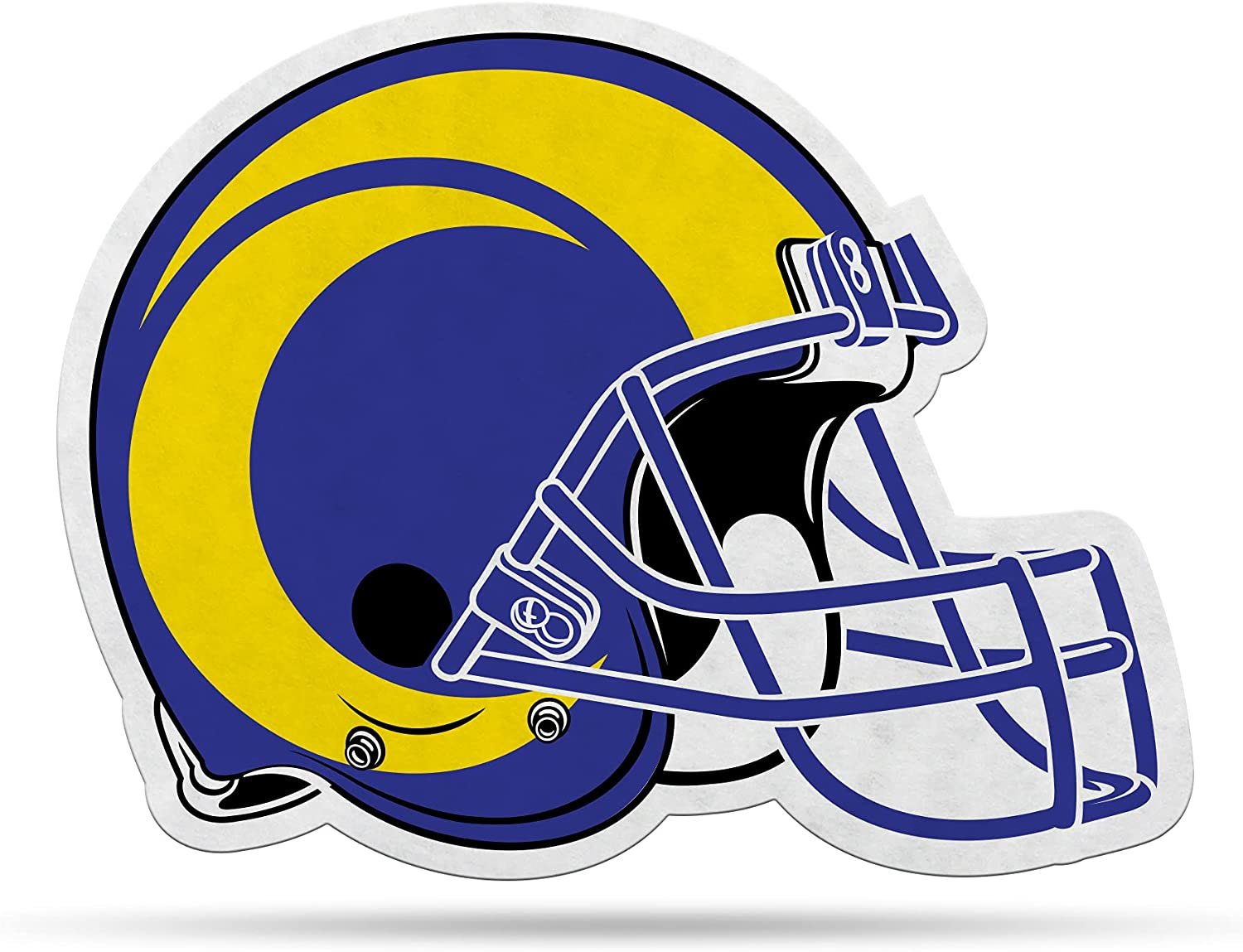 Los Angeles Rams Soft Felt Pennant, 18 Inch, Helmet Shape, Easy to Hang, Home or Office