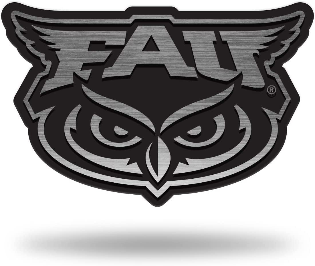 Florida Atlantic University Owls Solid Metal Auto Emblem Antique Nickel for Car/Truck/SUV