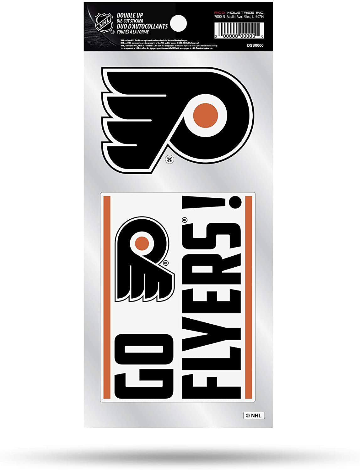 Philadelphia Flyers Double Up Die Cut 2-Piece Sticker Sheet