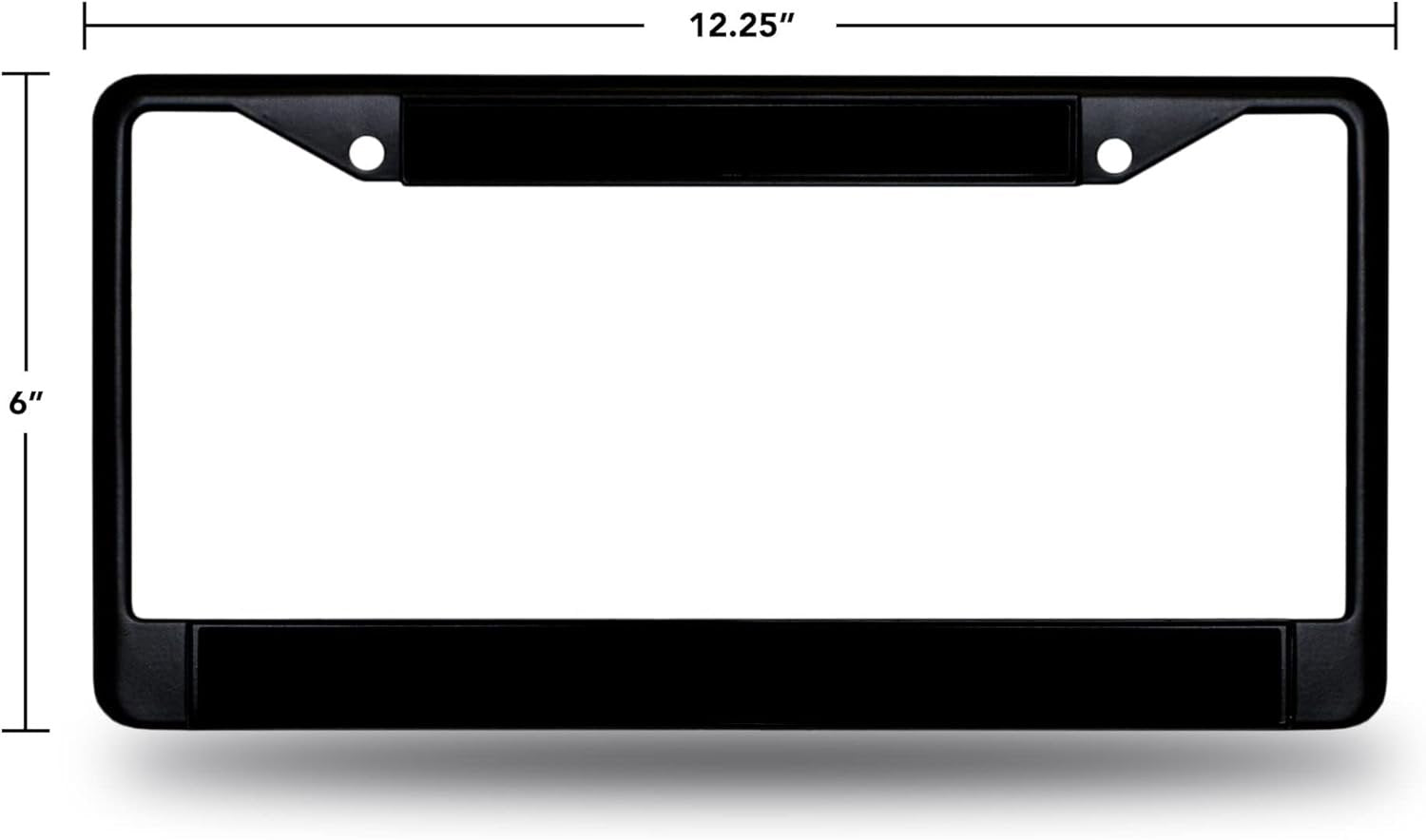 University of Nebraska Cornhuskers Black Metal License Plate Frame Chrome Tag Cover, 12x6 Inch
