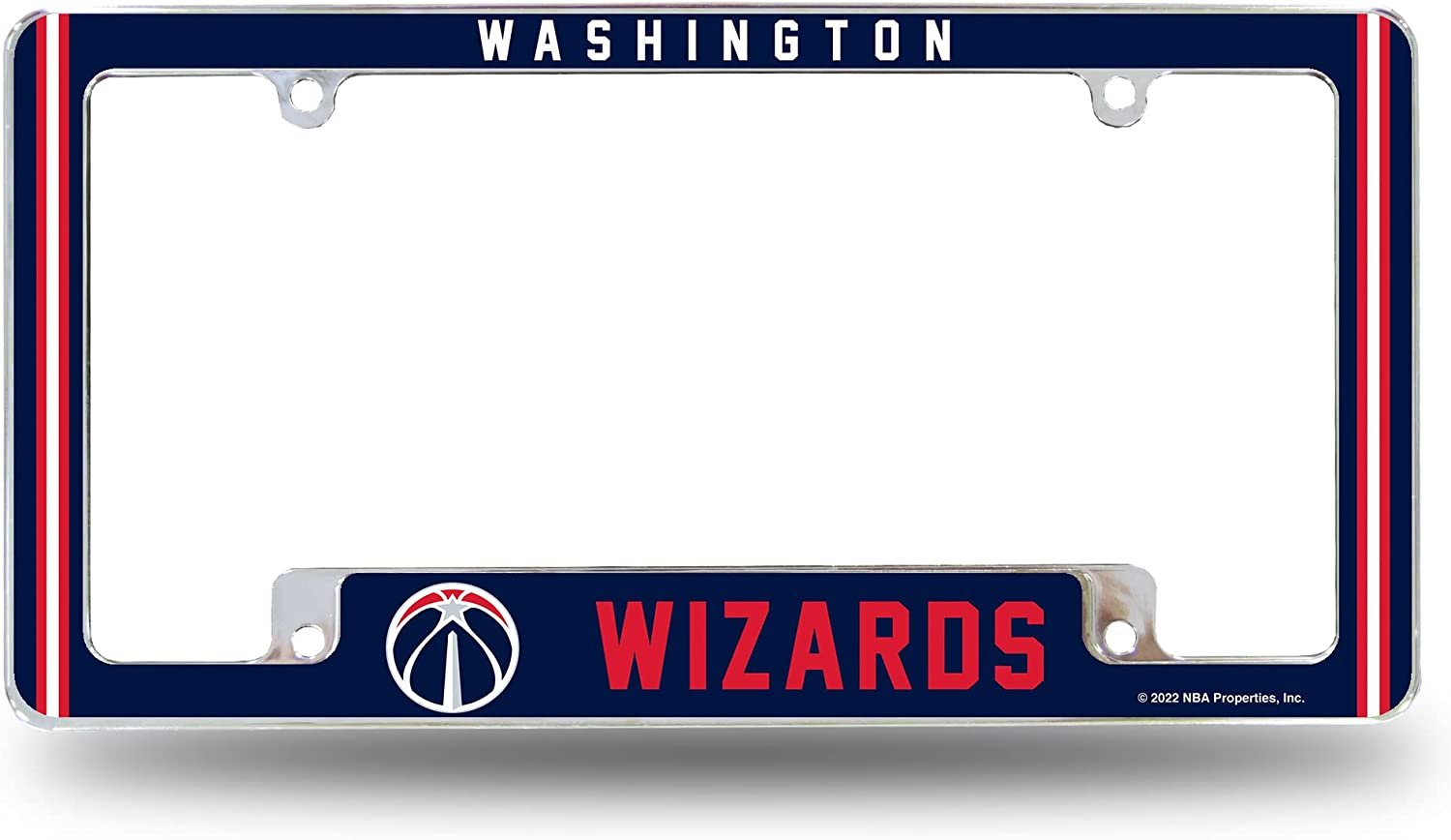 Washington Wizards Metal License Plate Frame Chrome Tag Cover Alternate Design 6x12 Inch