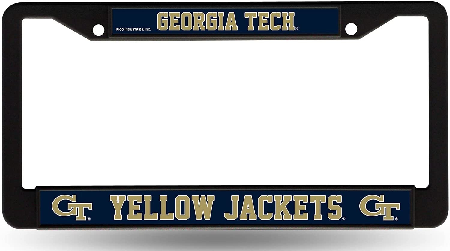 Georgia Tech Yellow Jackets License Plate Tag Frame Cover Black Plastic University