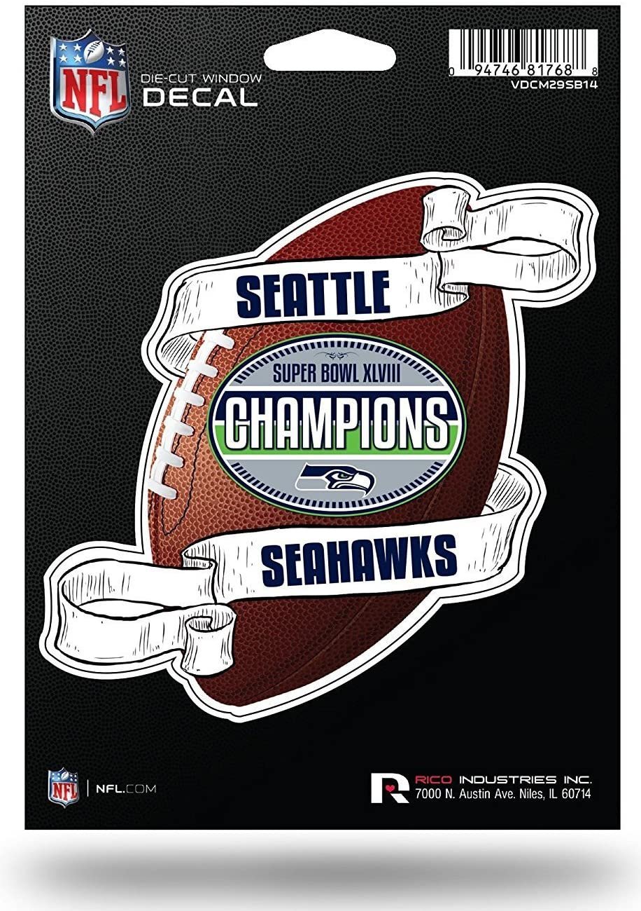Seattle Seahawks 2014 Champions 5" Flat Vinyl Die Cut Decal Sticker Emblem Football Super Bowl