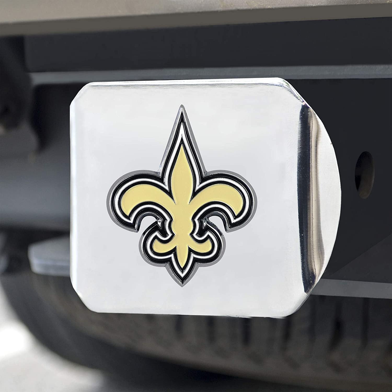 New Orleans Saints Hitch Cover Solid Metal with Raised Color Metal Emblem 2" Square Type III