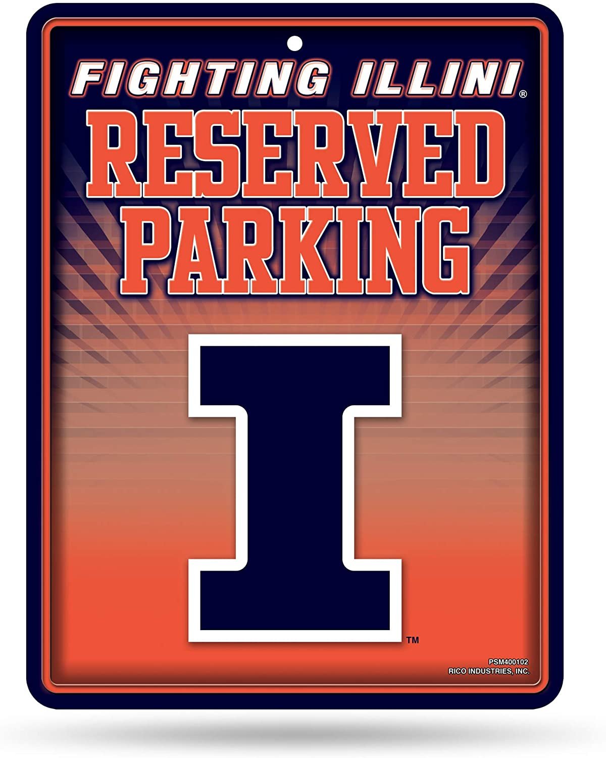 Illinois Illini Metal Parking Sign