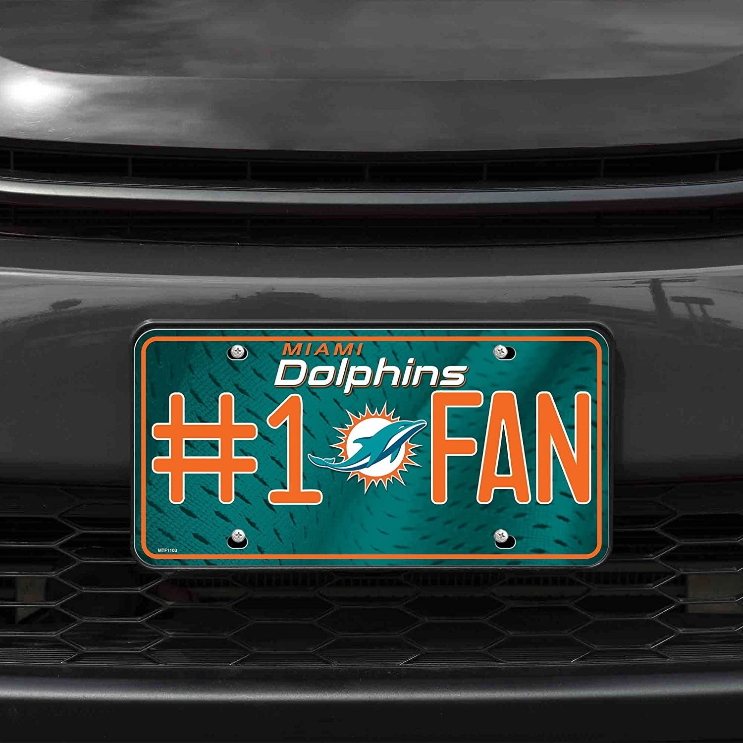 Miami Dolphins #1 Fan Metal License Plate Tag