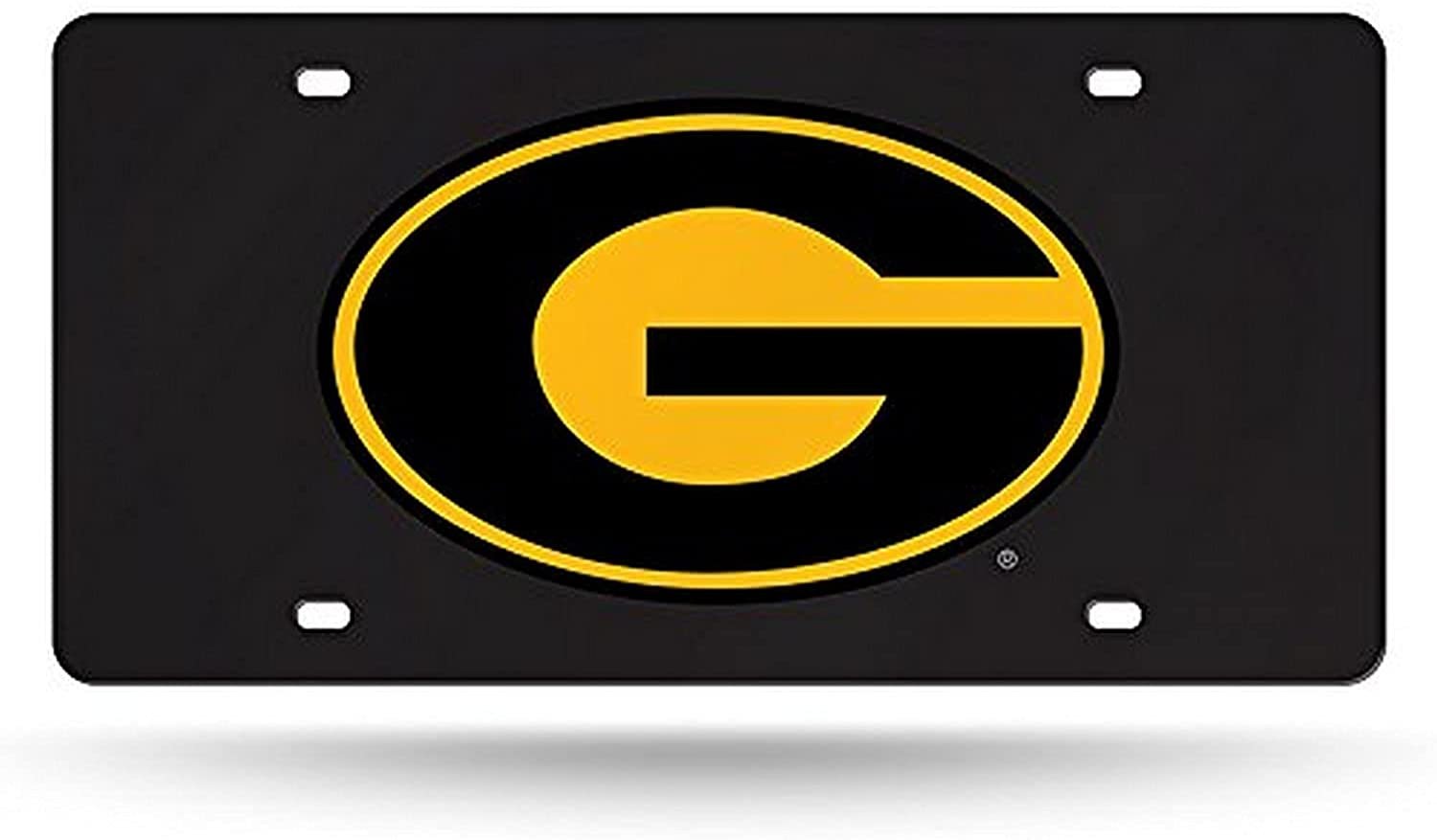 Grambling State University Tigers Premium Laser Cut Tag License Plate, Black, Mirrored Inlaid Acrylic, 12x6 Inch