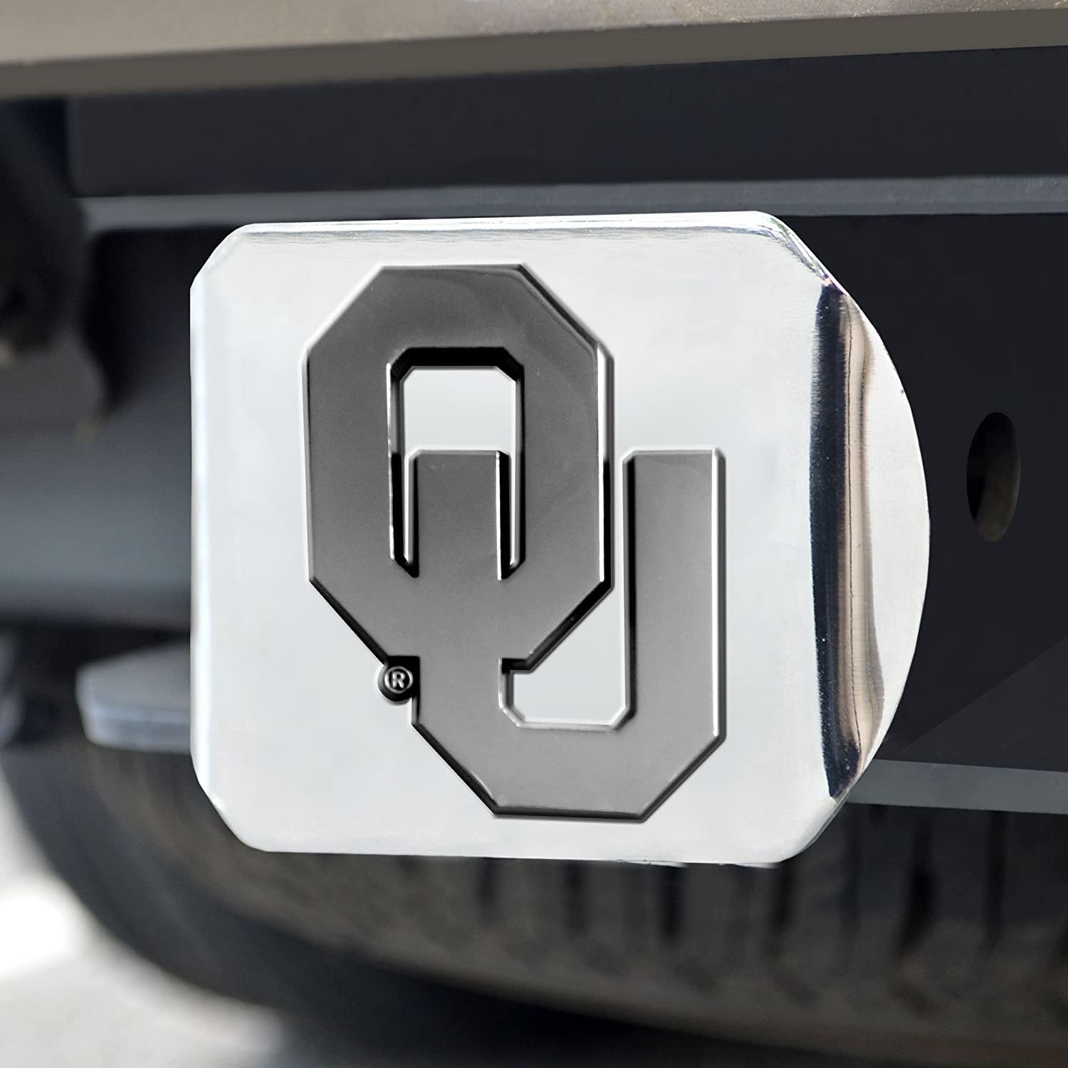 Oklahoma Sooners Hitch Cover Solid Metal with Raised Chrome Metal Emblem 2" Square Type III University of