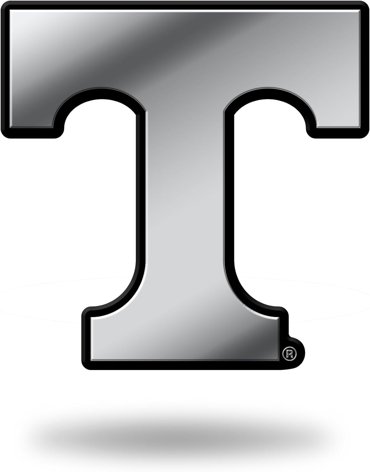 University of Tennessee Volunteers Auto Emblem, Silver Chrome Color, Raised Molded Plastic, 3.5 Inch, Adhesive Tape Backing