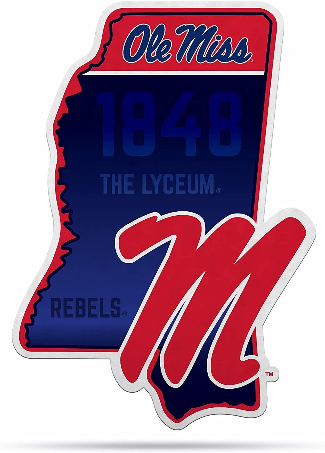 Mississippi Rebels Ole Miss Pennant State Shape 18 Inch Soft Felt University of