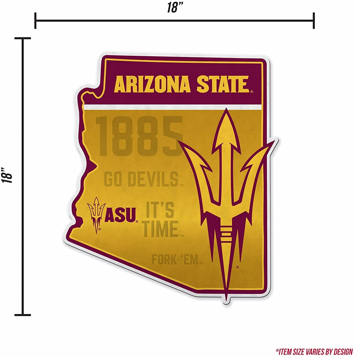 Arizona State Sun Devils Pennant State Shape 18 Inch Soft Felt University of