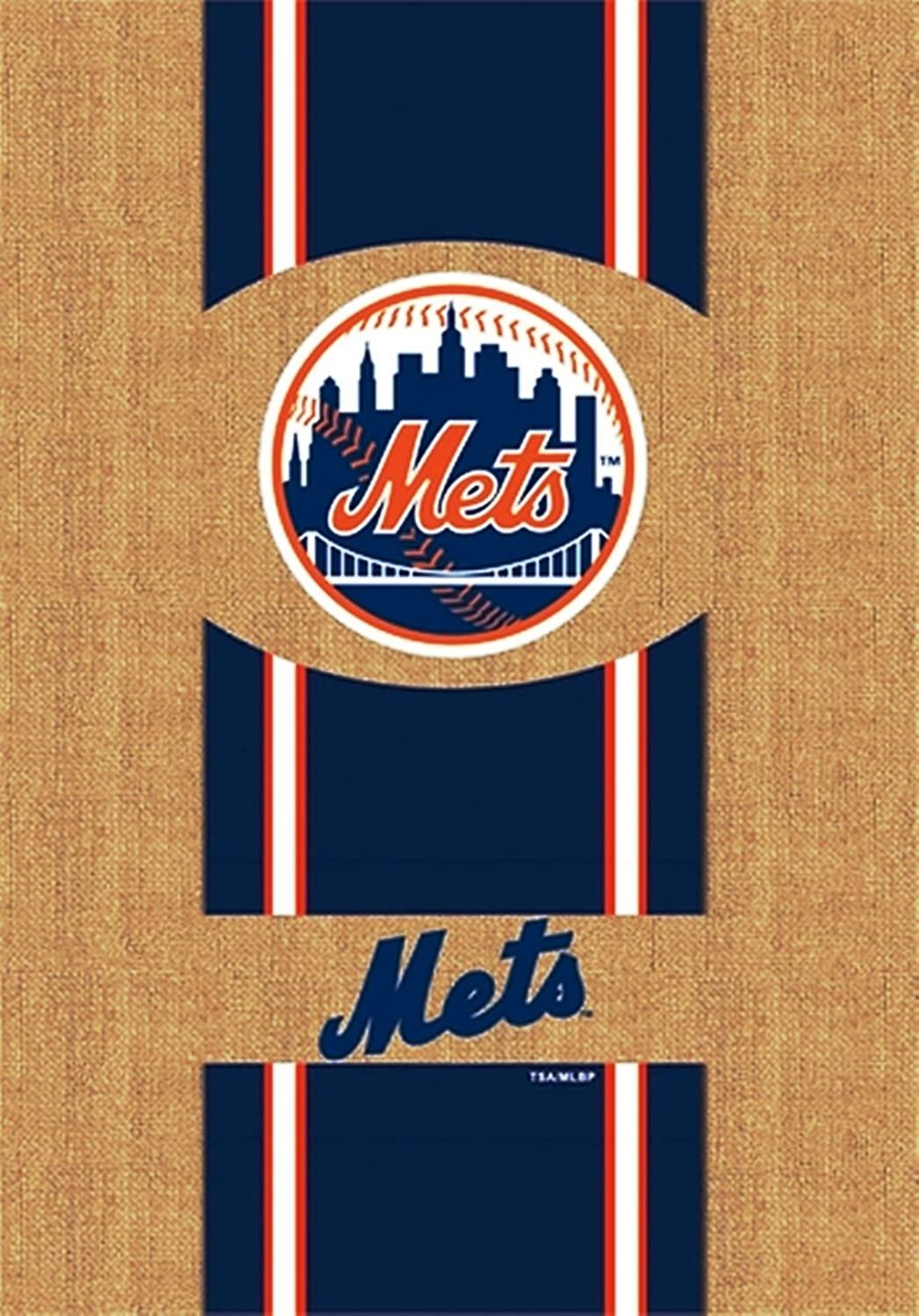 New York Mets Premium Double Sided Banner House Flag, Burlap Design, 28x44 Inch